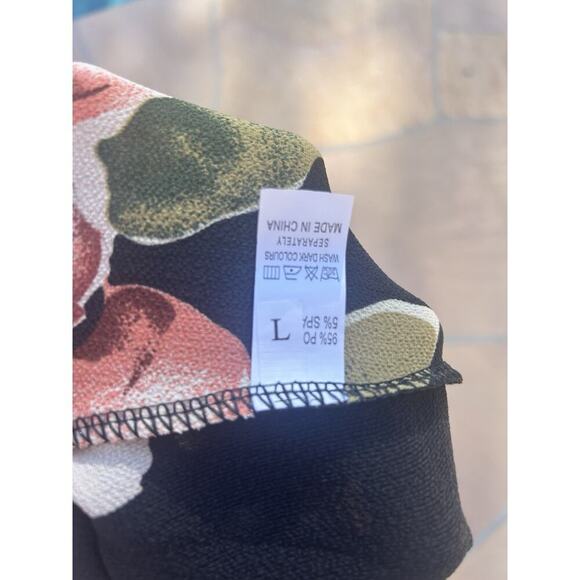 Unbranded Floral Wrap Maxi Dress Comfort Size Large - Picture 3 of 3